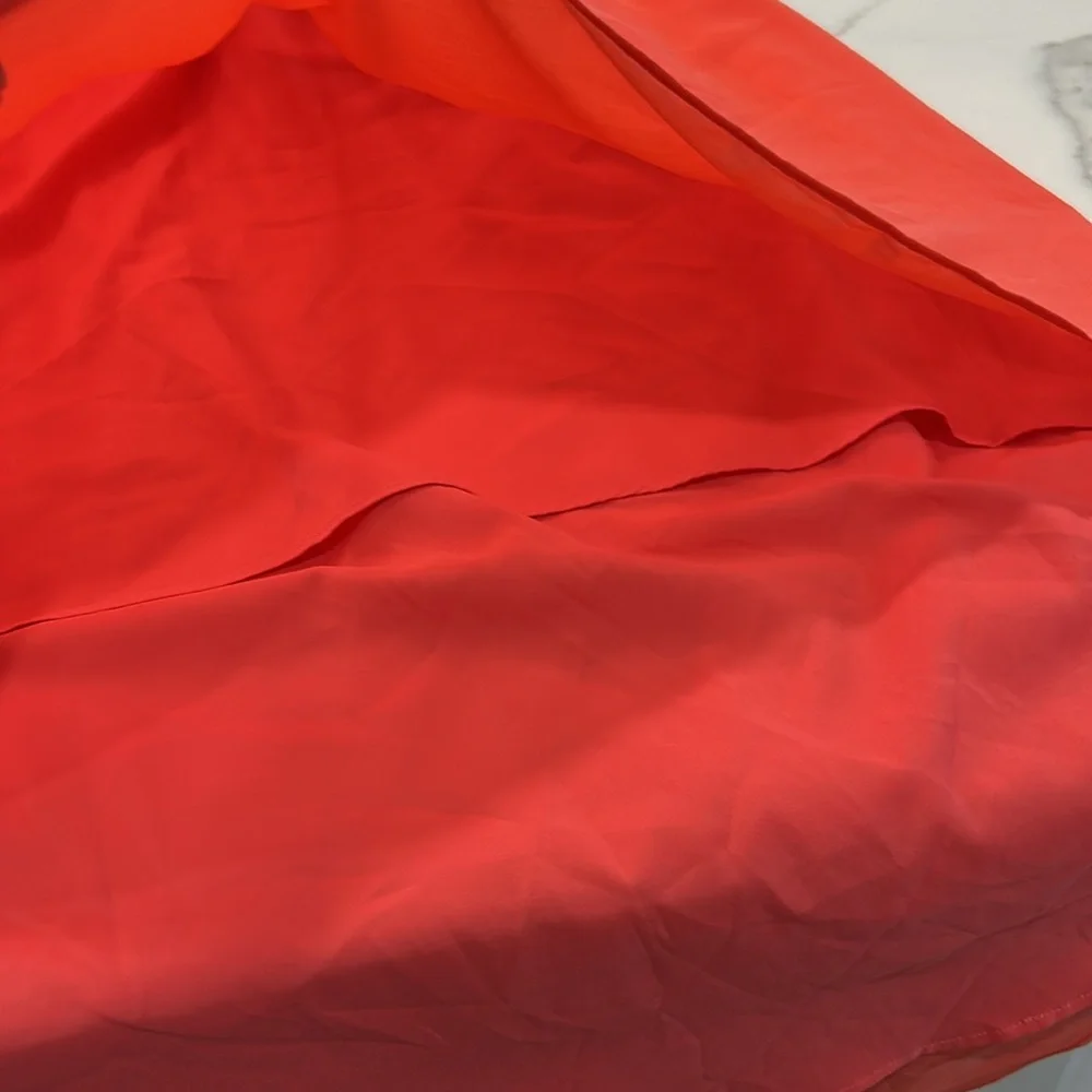 Dolce Vita‎ Orange Cut Out Back High Low Sheer Lined Dress. Size M